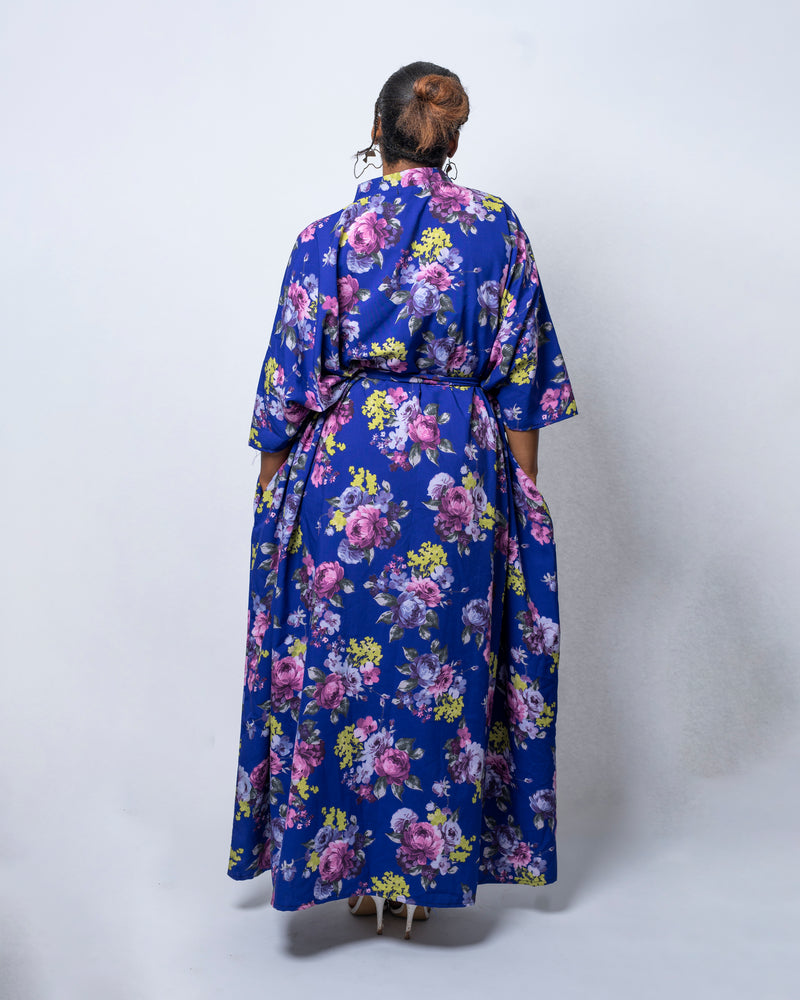 Gala Blue Floral Kimono Jacket