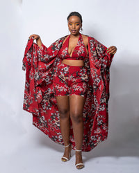 Gloria Red Floral Print Bralette
