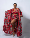 Gloria Red Floral Print Kimono Jacket