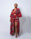 Gloria Red Floral Print Kimono Jacket