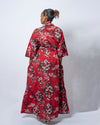 Gloria Red Floral Print Kimono Jacket