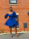 Bianca Ankara Midi Dress | Blue African Print