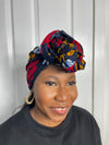 Mfon Blue and Red HeadWrap/Scarf