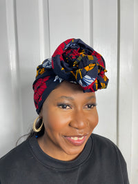 Mfon Blue and Red HeadWrap/Scarf