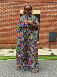 Thalia Ankara High Waisted Trouser | Multicolored African Print