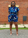 Temi Playsuit | Blue & White Print