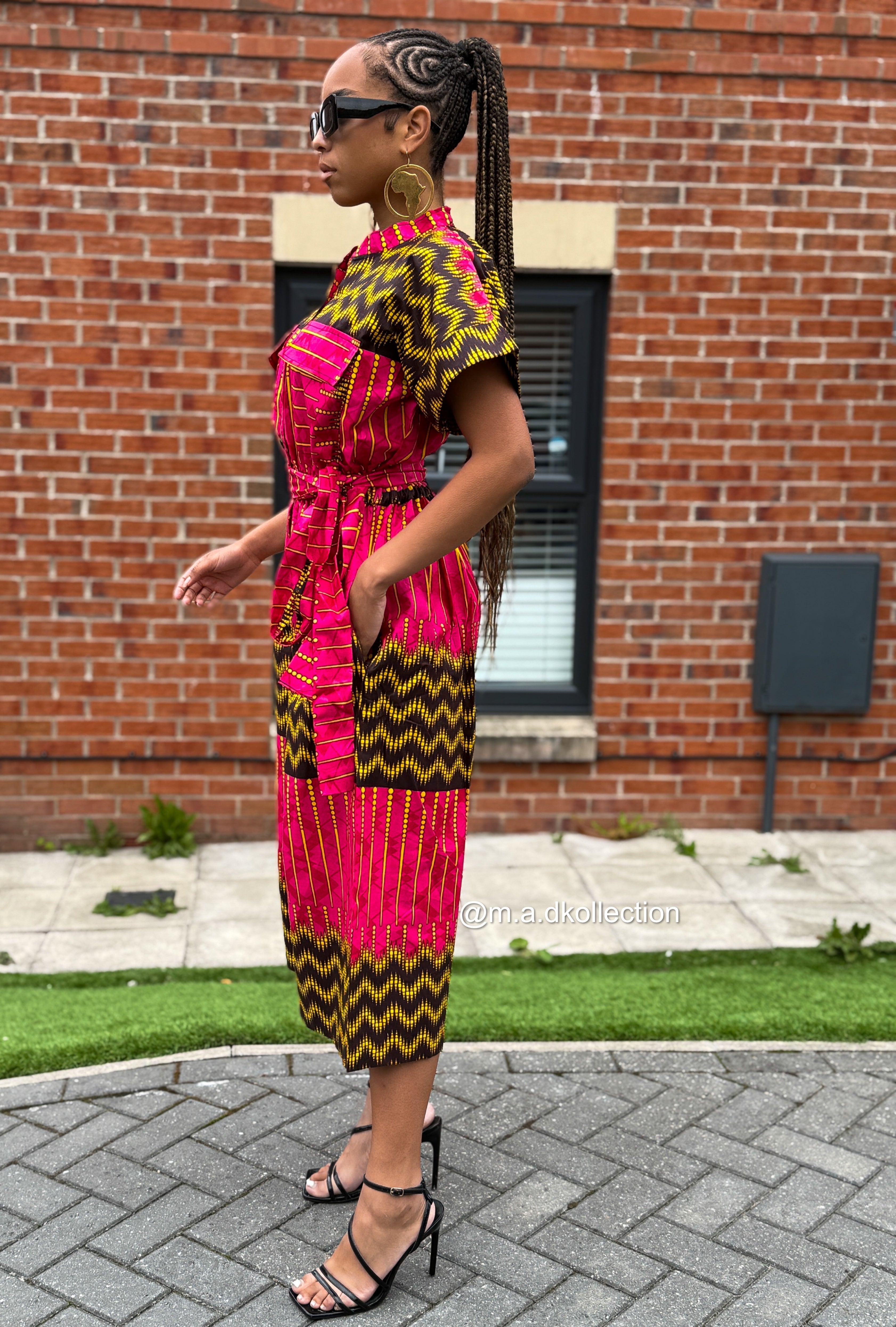 Keyshia Ankara Culotte Jumpsuit | Pink African Print Cropped