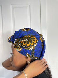 Tamara Blue and Yellow Ankara Headwrap/Scarf