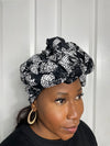 Sharon Black and White Ankara Headwrap/Scarf
