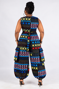 Ene Ankara Sleeveless Vest | multicoloured  African Print