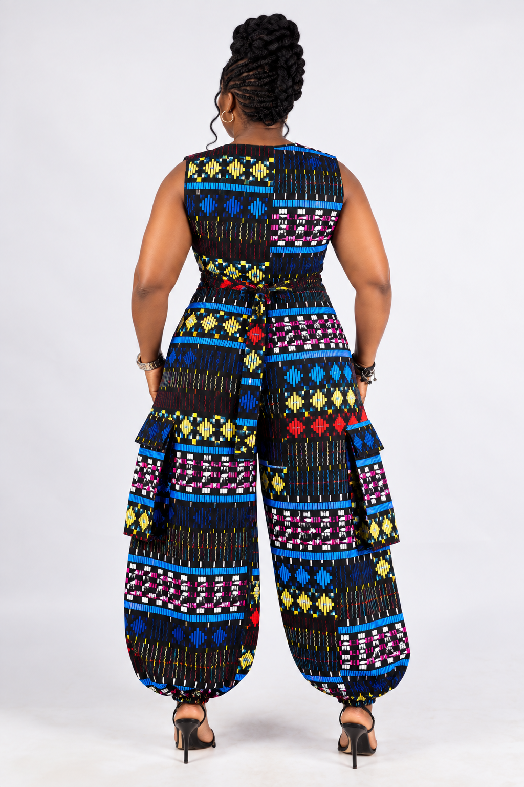 Ene Ankara Sleeveless Vest | multicoloured  African Print