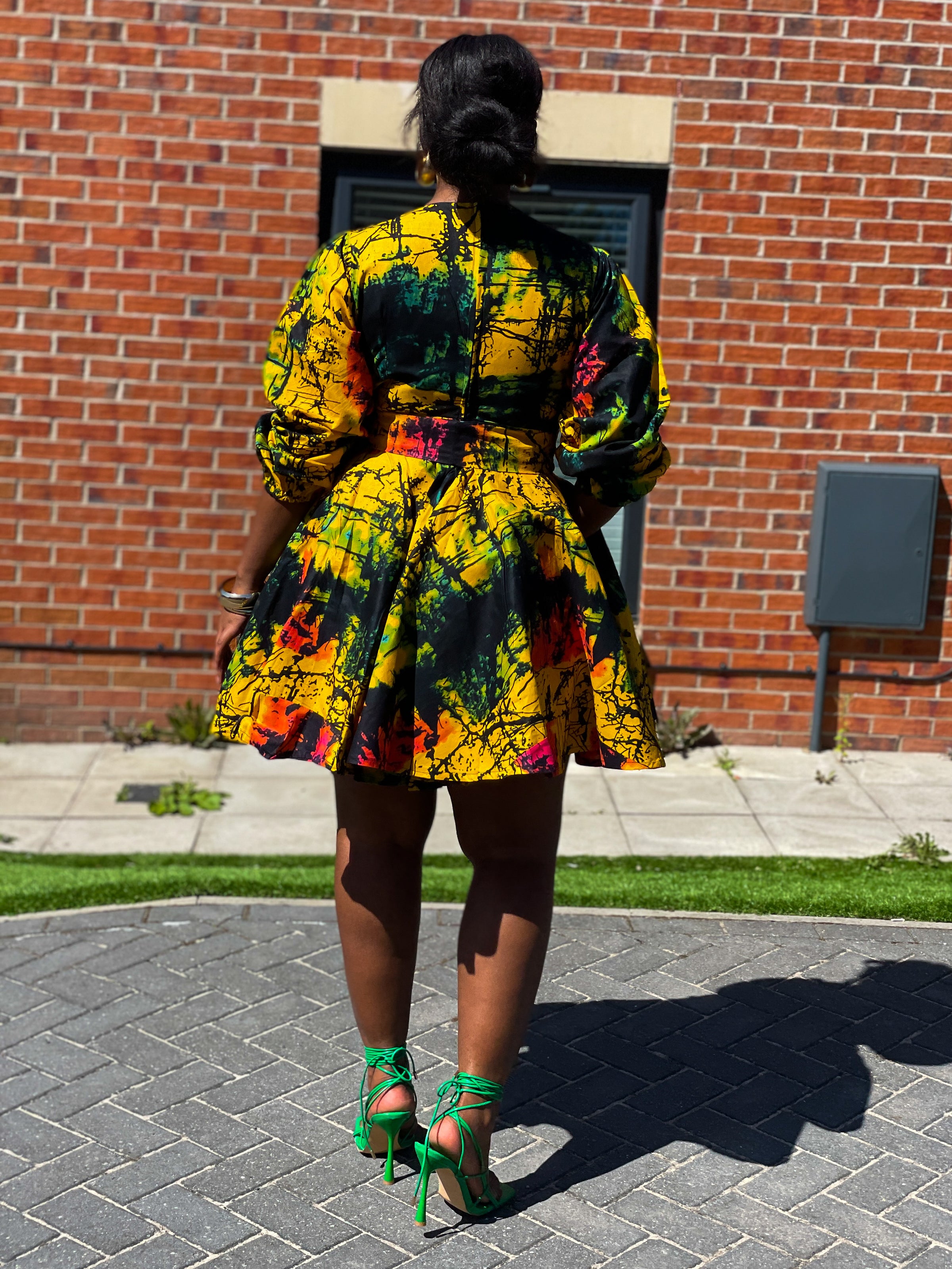 green yellow and black dress Rasta Maxi Dress