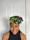 Juliana Yellow and Green Multicolored Ankara Headwrap/Scarf