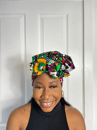 Juliana Yellow and Green Multicolored Ankara Headwrap/Scarf