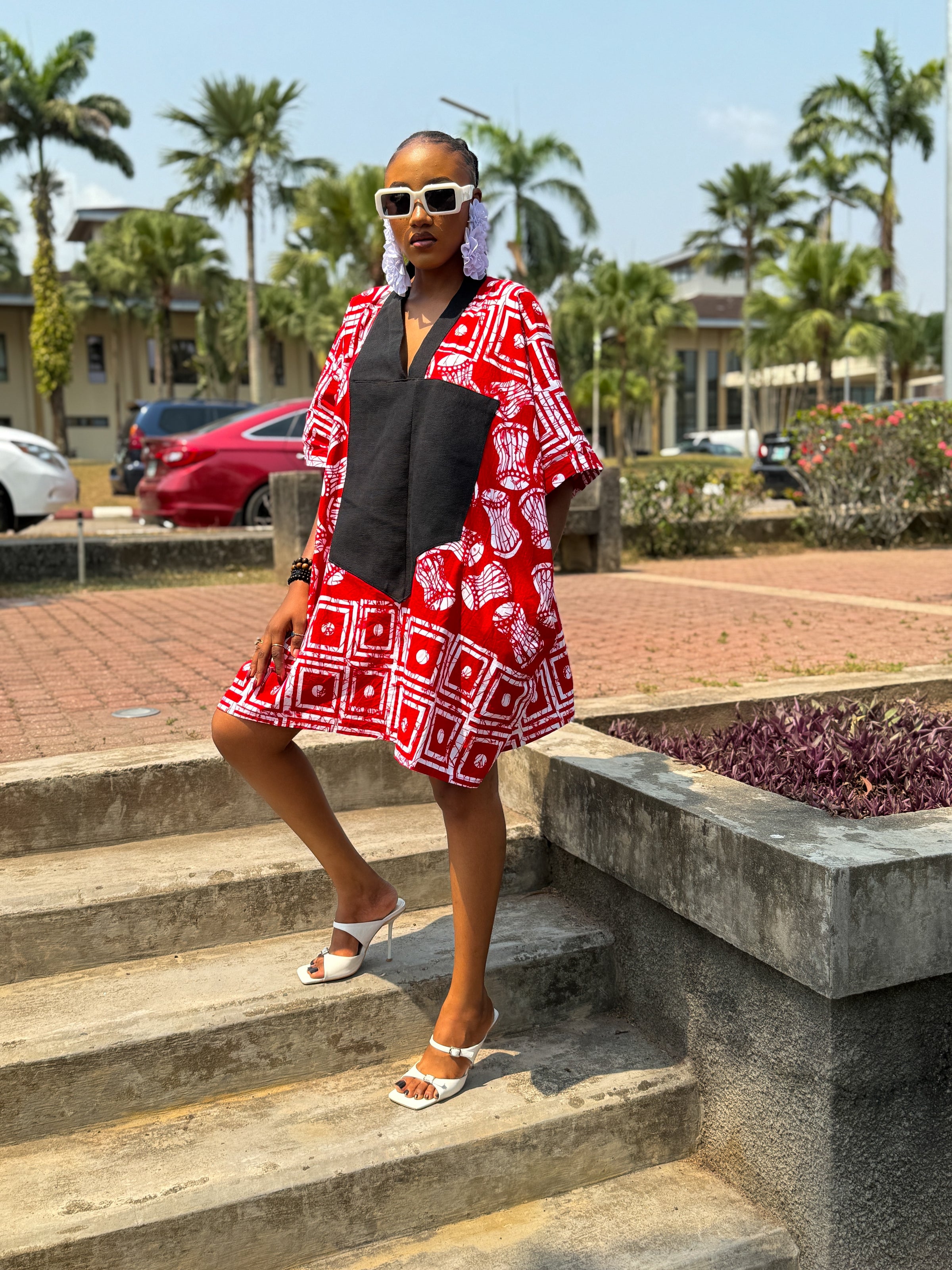 Esan Mini Bubu| Red and White Print