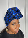 Zalda Blue and Black Ankara Headwrap/Scarf