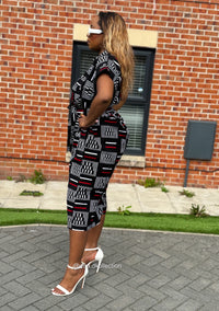 Tosin Culotte |Black and Red Print