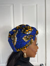 Tamara Blue and Yellow Ankara Headwrap/Scarf