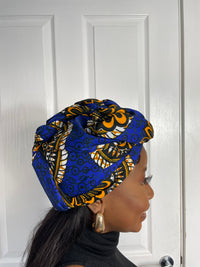 Tamara Blue and Yellow Ankara Headwrap/Scarf