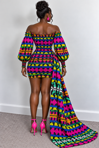Fikayo Short Mini Dress | MultiColoured African Print