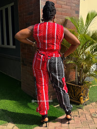 Erin Ankara Sleeveless Top | Orange and White  African Print