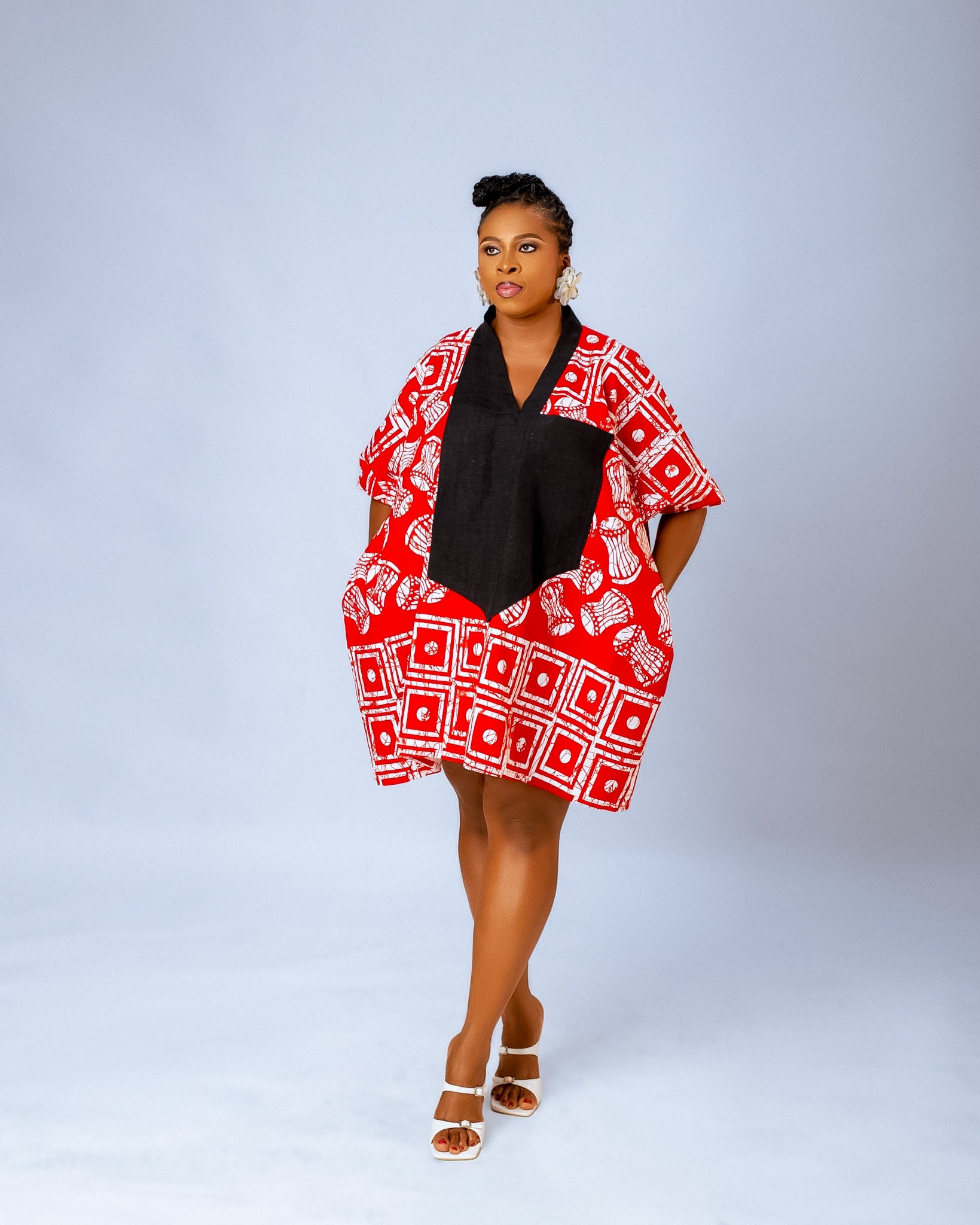 Esan Mini Bubu| Red and White Print