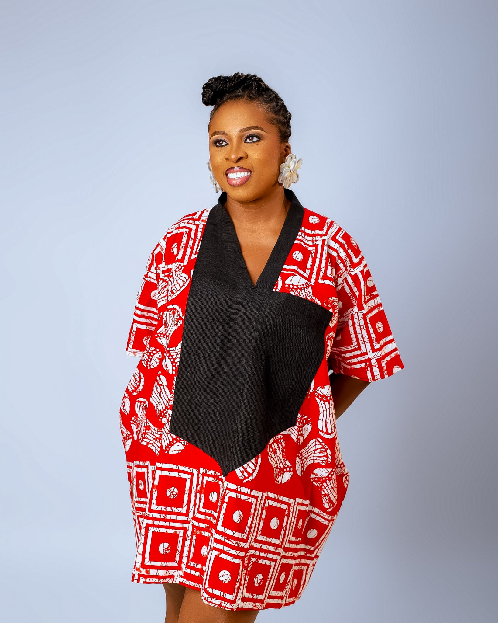 Esan Mini Bubu| Red and White Print