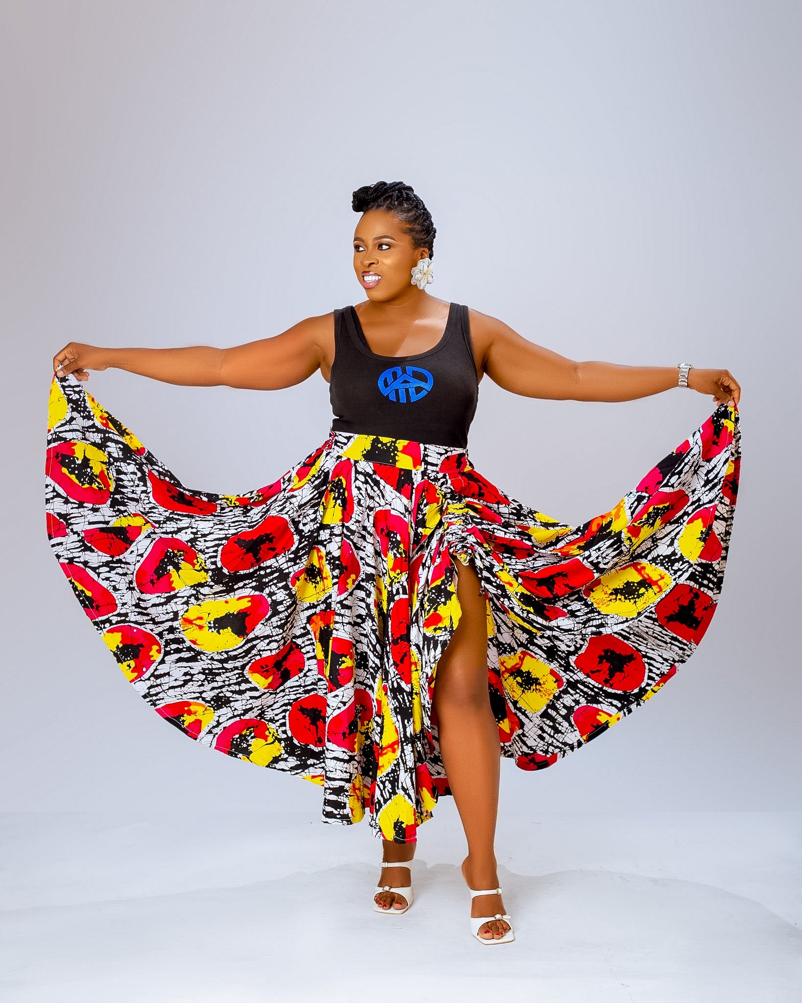 Natalee Ankara Midi Skirt | Multi Color Print