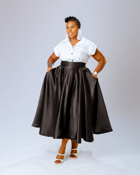 Nelly  Midi Skirt | Black Print