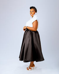 Nelly  Midi Skirt | Black Print