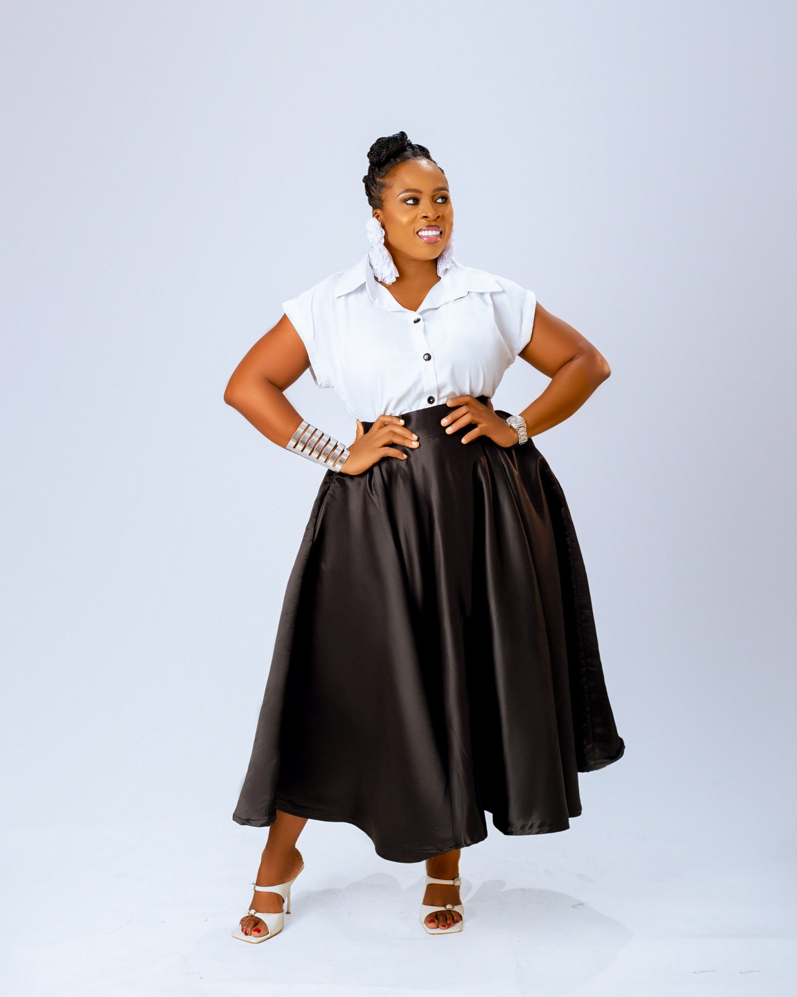 Nelly  Midi Skirt | Black Print
