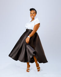 Nelly  Midi Skirt | Black Print