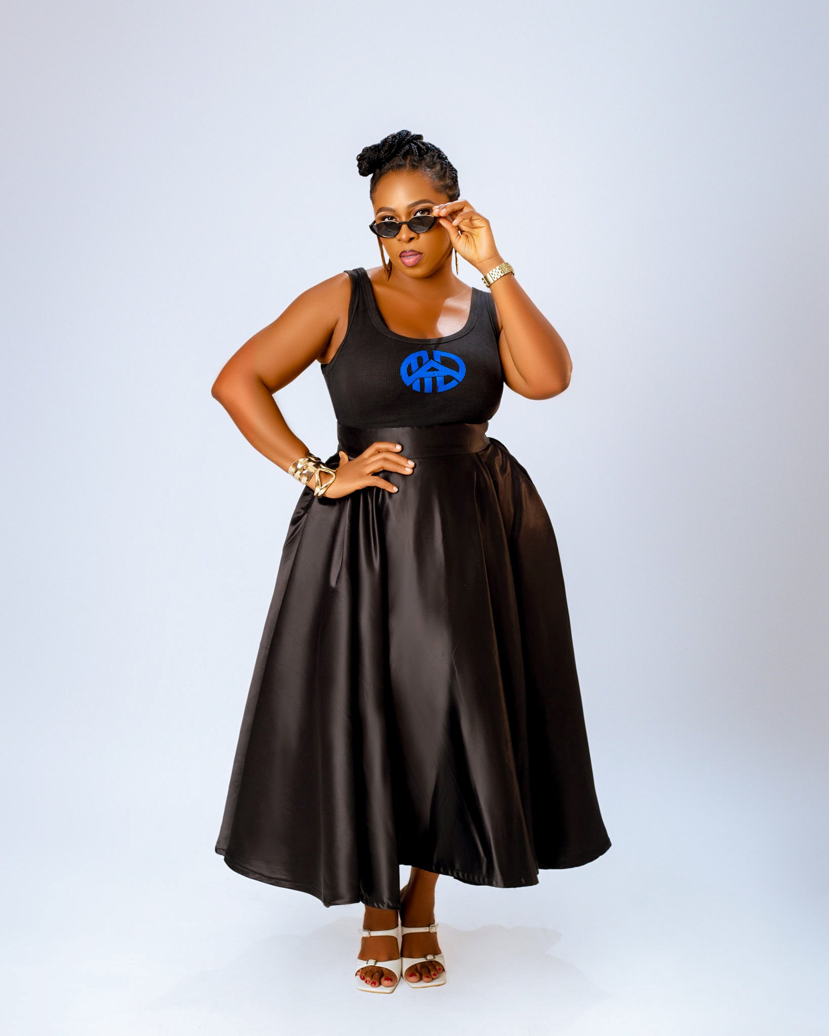 Nelly  Midi Skirt | Black Print