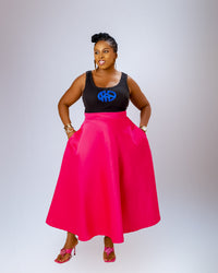 Nadine Ankara Midi Skirt | Pink Print