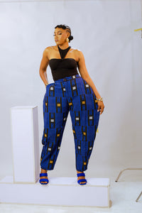 Norah Akwete Trouser | Blue Multicolor Print