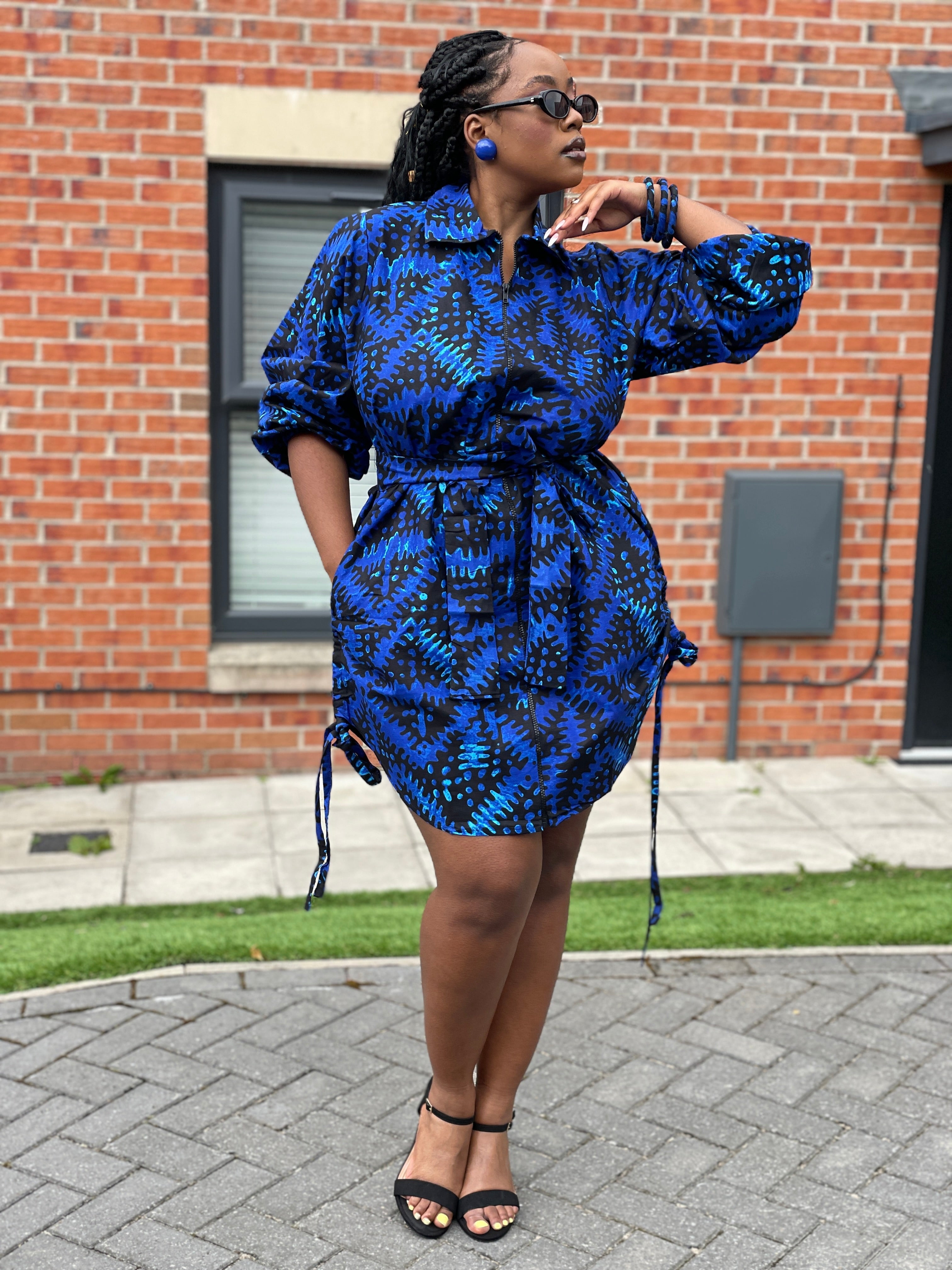 african print shirt dress