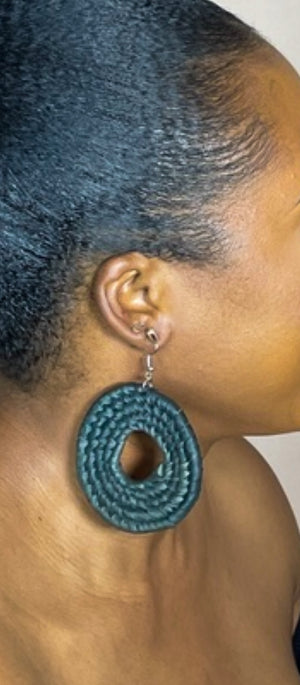 Black Rattan Earring