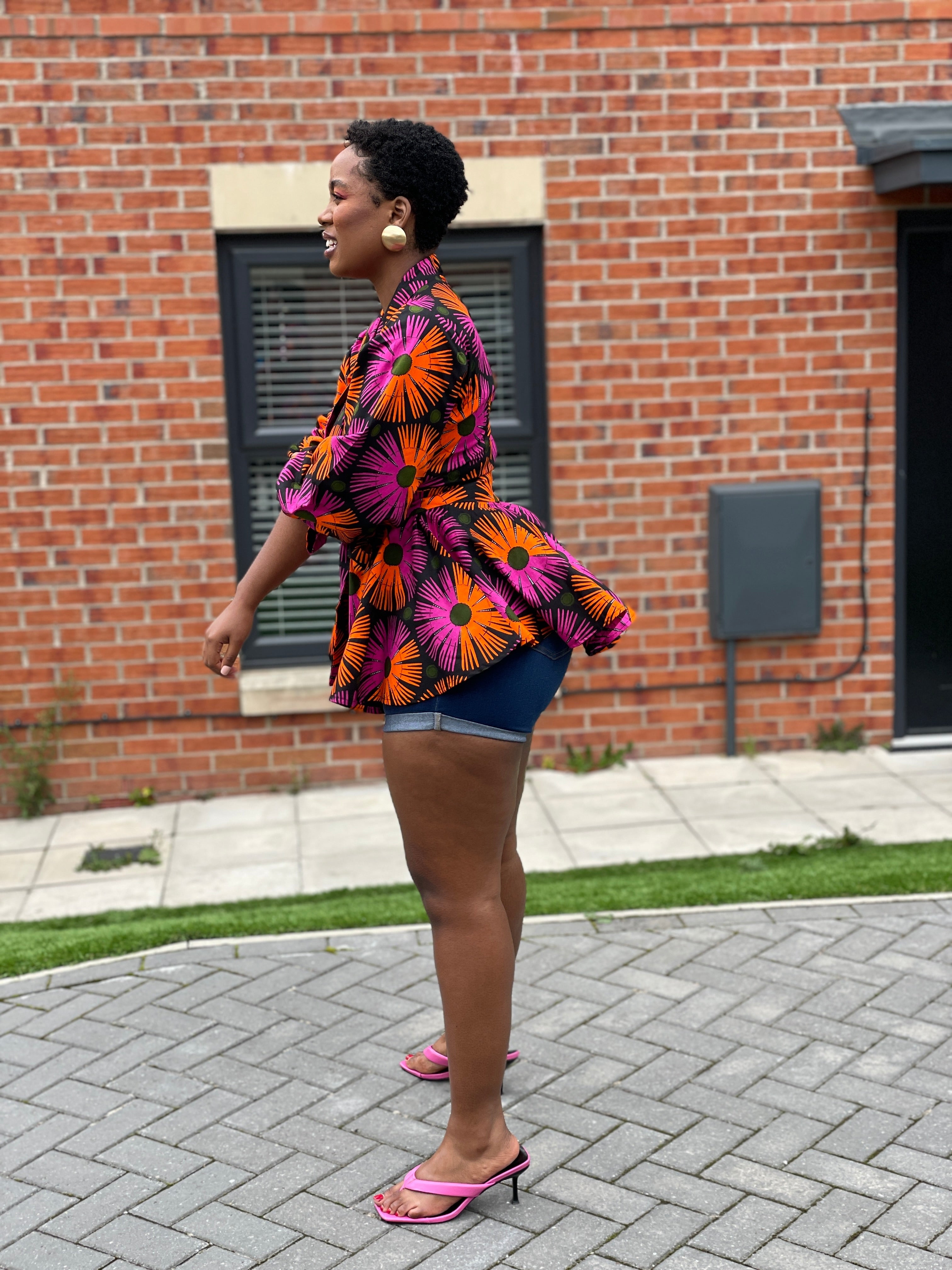 Candace Ankara Peplum Top | Pink and Orange African Print – M.A.