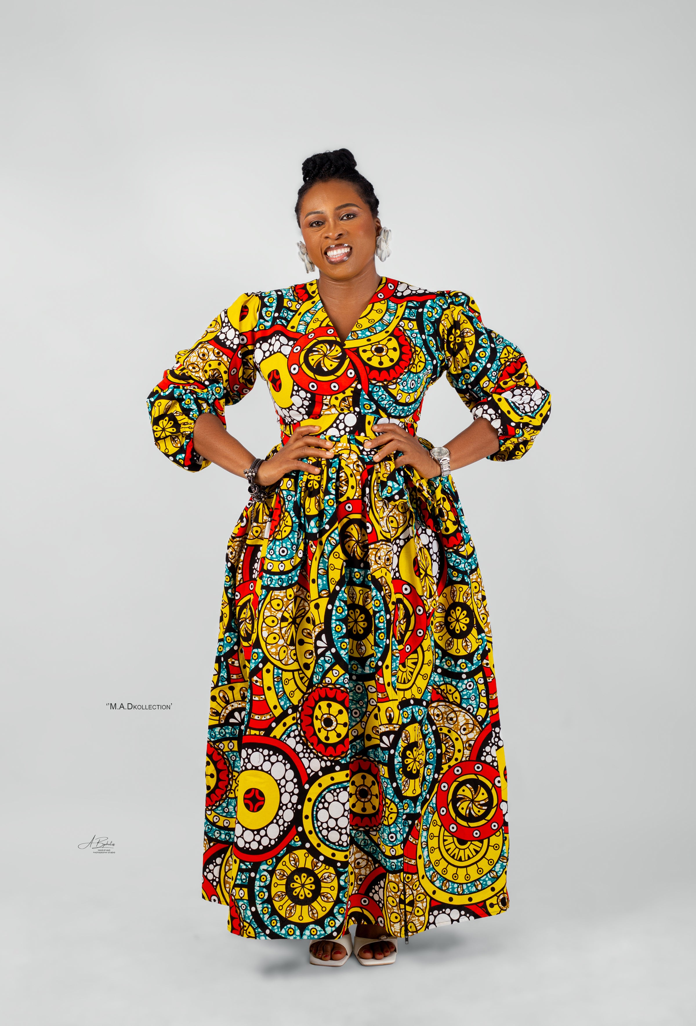 Duni  Ankara Maxi Dress | Yellow Multi Color African Print