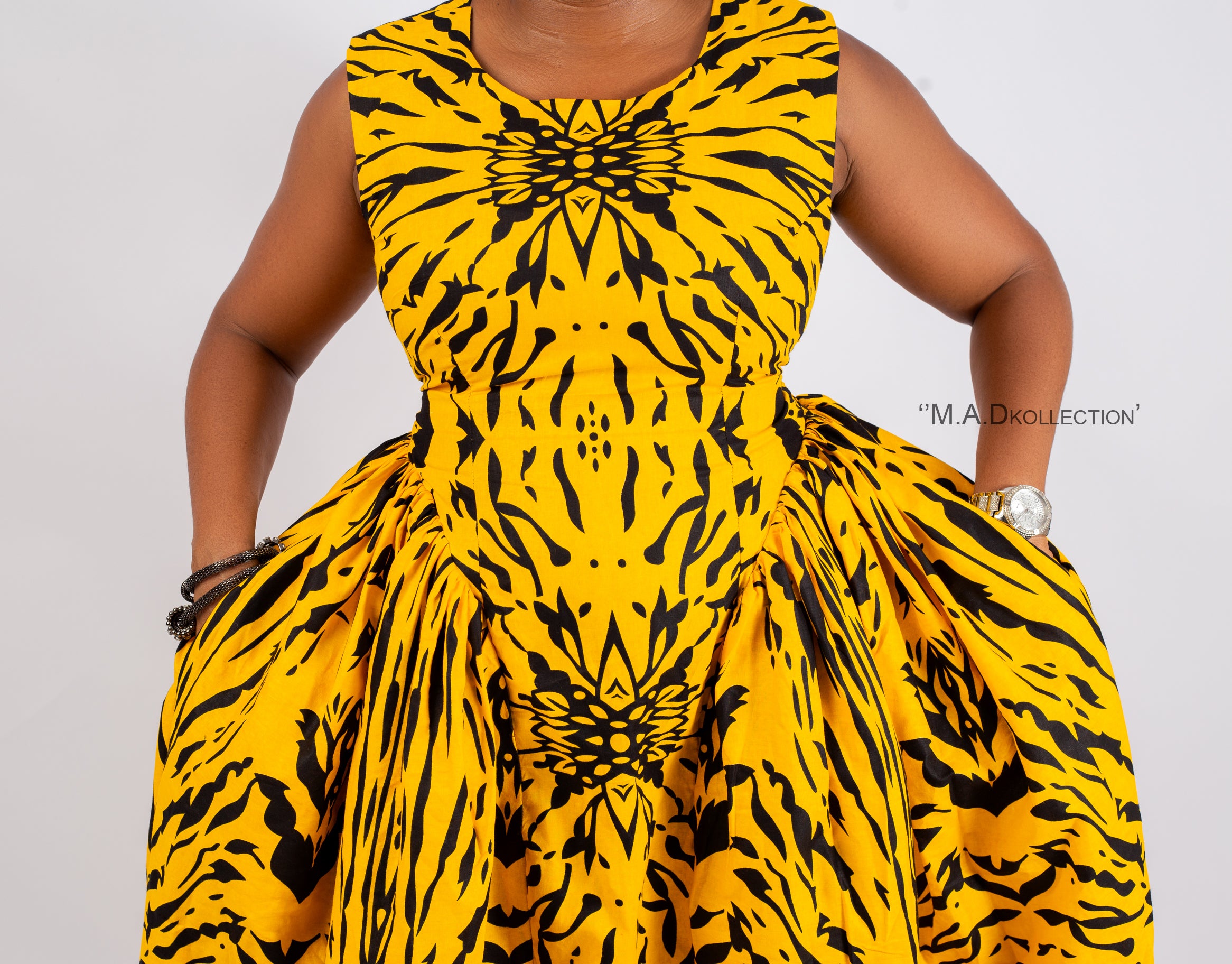 Bose Ankara Maxi Dress | Yellow and Black African Print