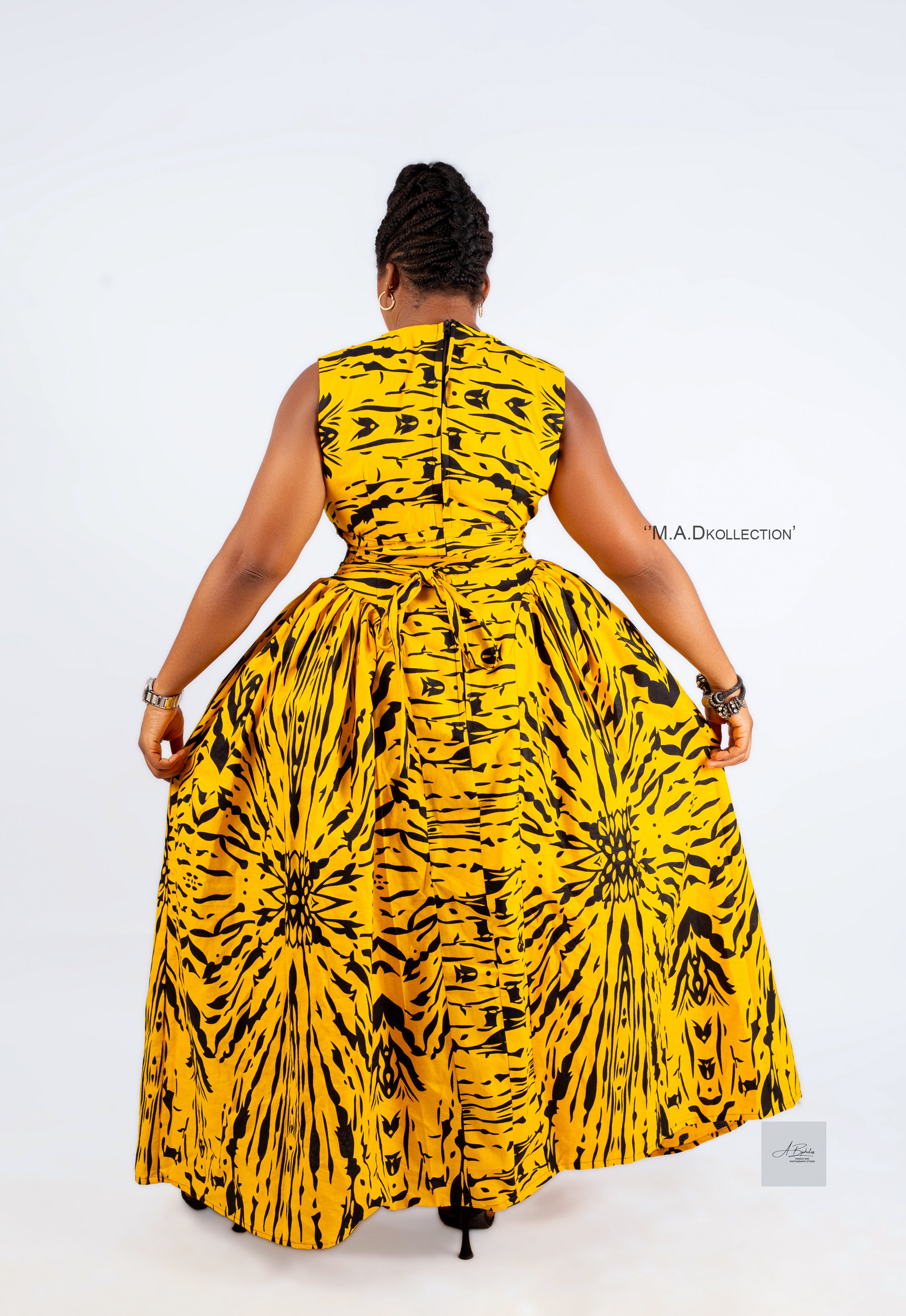 Bose Ankara Maxi Dress | Yellow and Black African Print