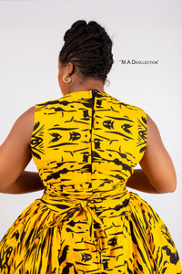 Bose Ankara Maxi Dress | Yellow and Black African Print