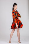 Barbara Ankara Mini Dress | Orange African Print