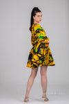 Bola Ankara Mini Dress | Yellow African Print