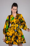Bola Ankara Mini Dress | Yellow African Print