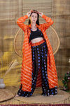 Tolu Adire Shirt Dress | Orange and White Pattern