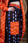 Tolu Adire Shirt Dress | Orange and White Pattern
