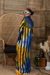 Titi Adire Shirt Dress  | Blue and Yellow Pattern