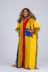 Eni Asooke Kaftan Bubu| Yellow Multicolor Pattern