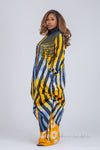 Titi Adire Shirt Dress  | Blue and Yellow Pattern